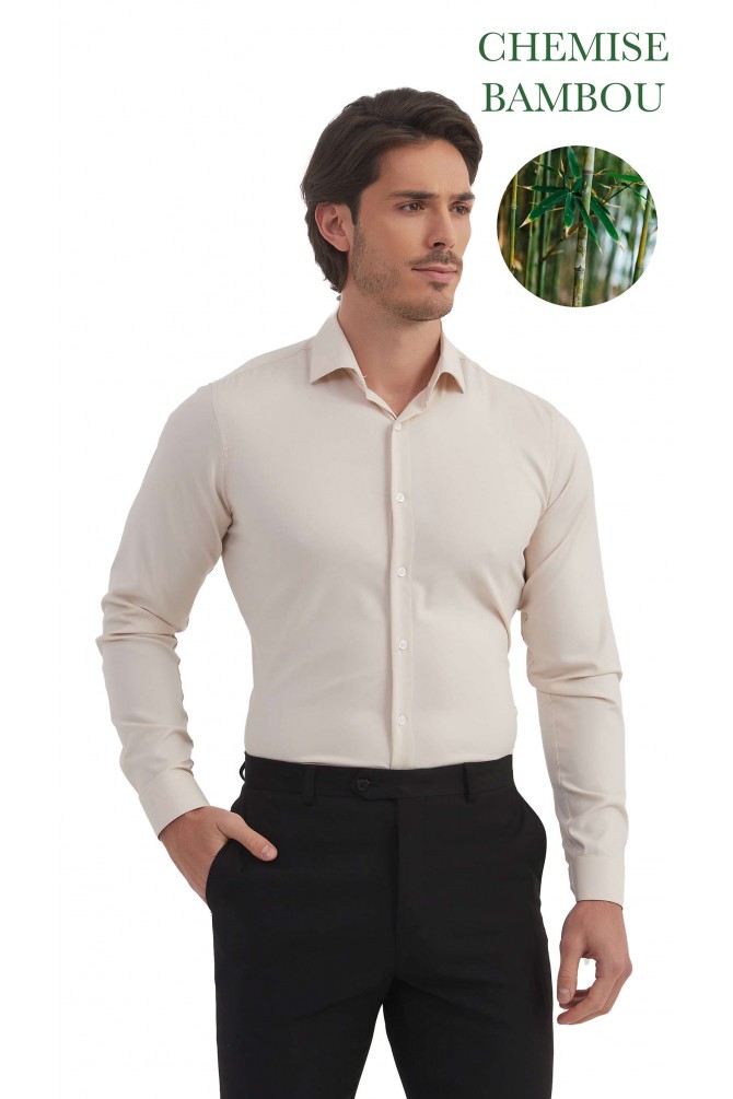 Chemise en bambou tissu piqué