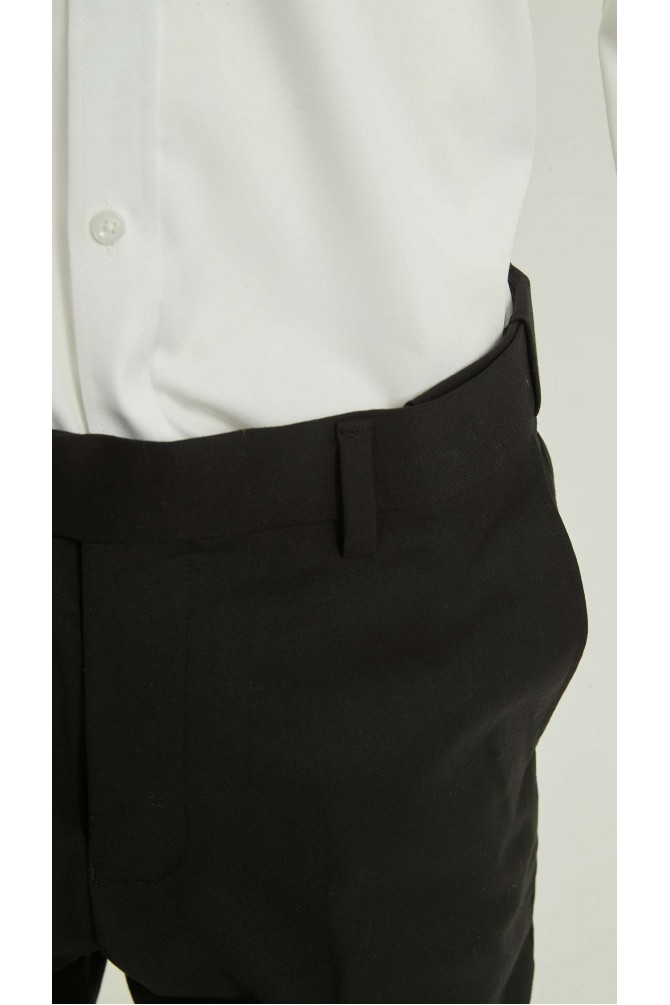 Pantalon habillé noir avec bande elastique au niveau de la ceinture