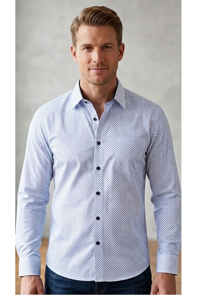 Patterned shirt in comfort fit