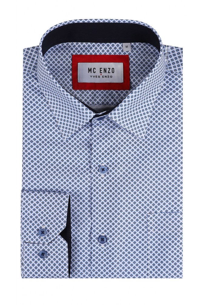 Chemise à motifs en coupe droite