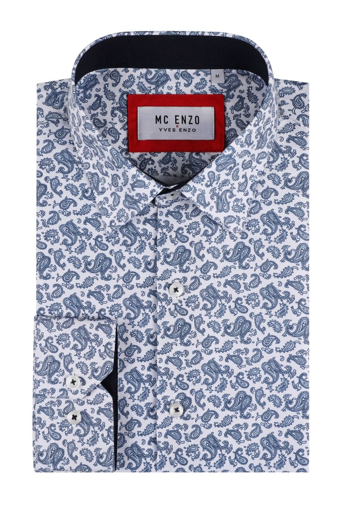Patterned shirt comfort fit - White