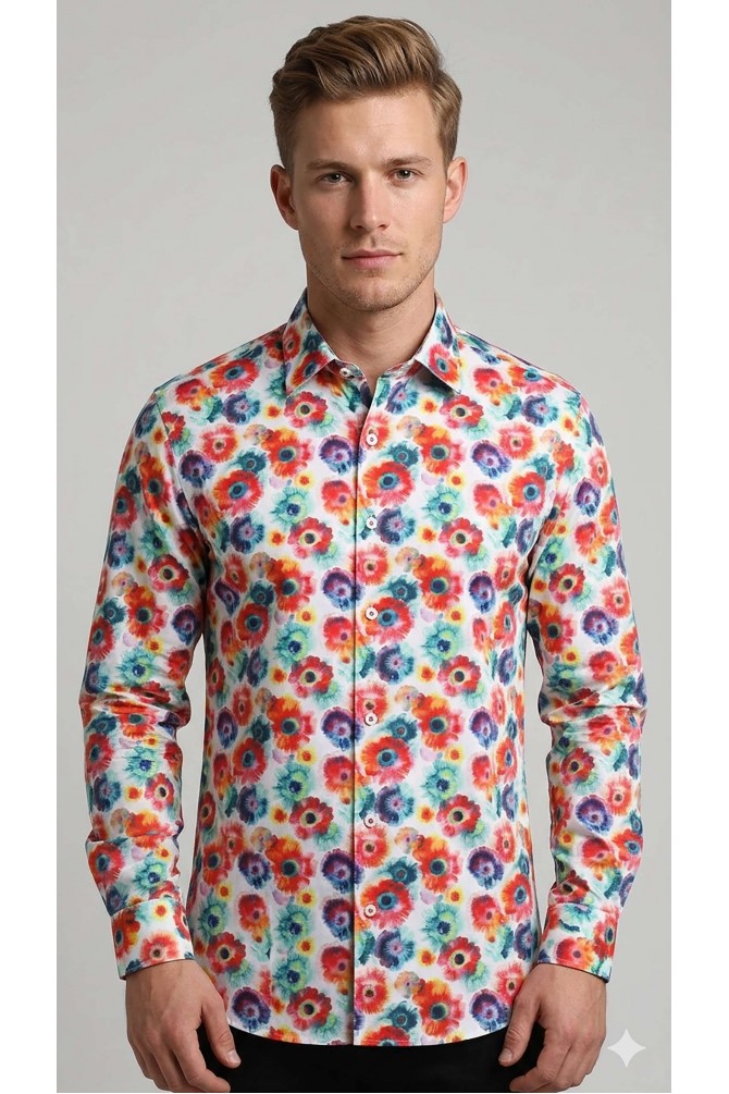 Patterned shirt in comfort fit