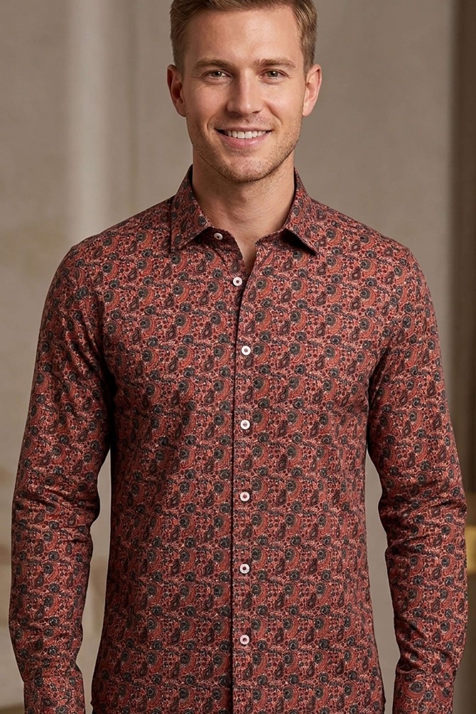 PAISLEY patterns shirt comfort fit