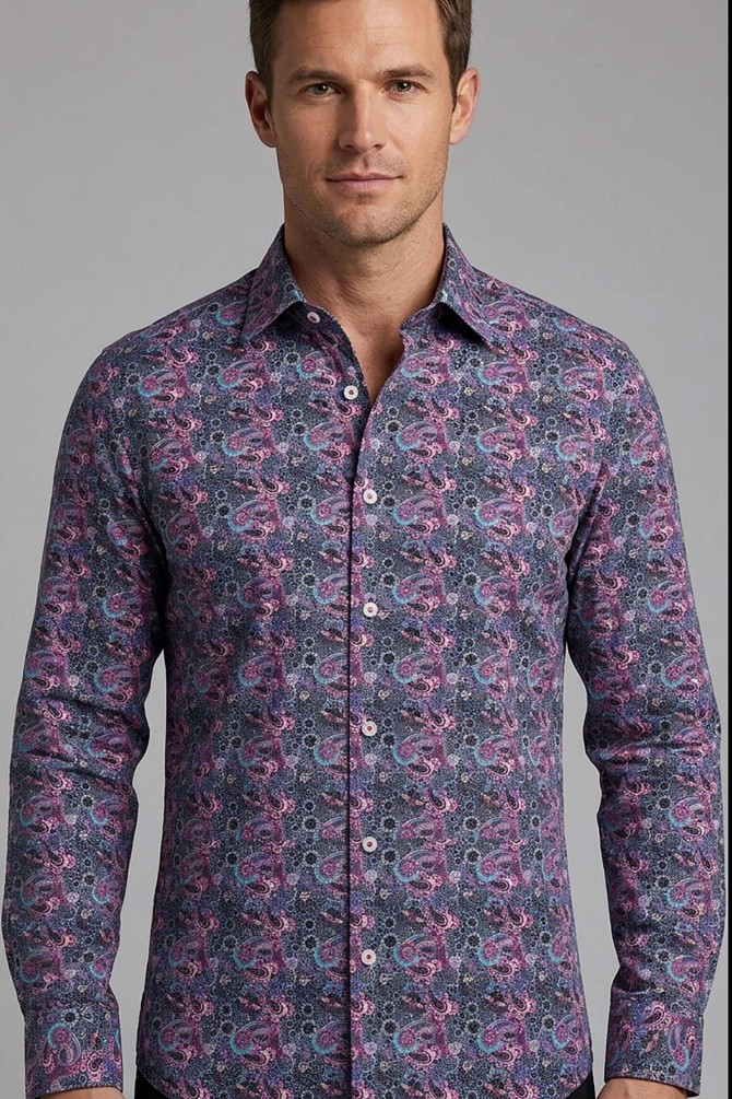 PAISLEY patterns shirt comfort fit