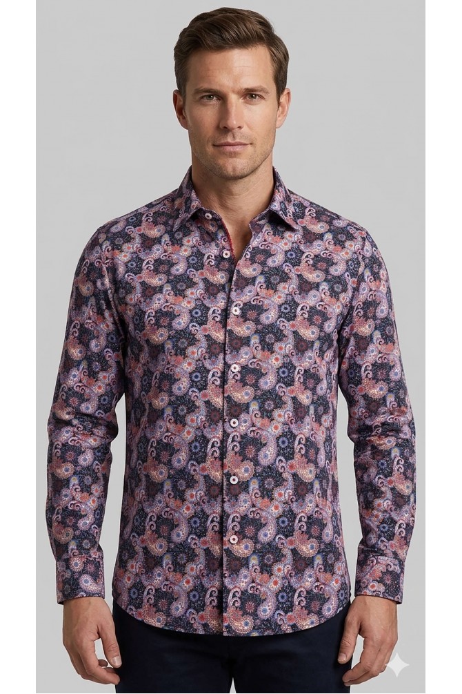 PAISLEY patterns shirt comfort fit
