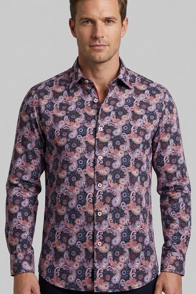 PAISLEY patterns shirt comfort fit