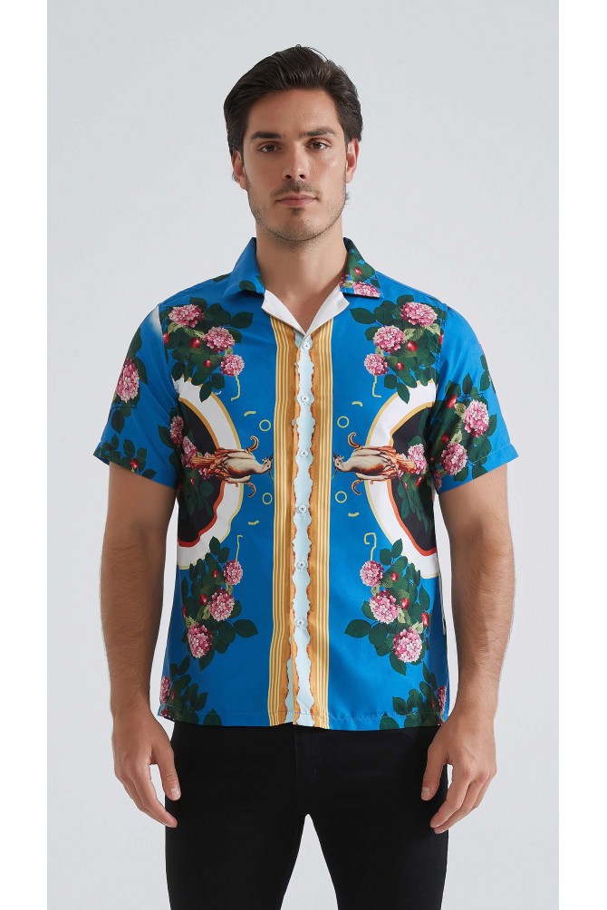 Patterned sleeveless shirt comfort fit