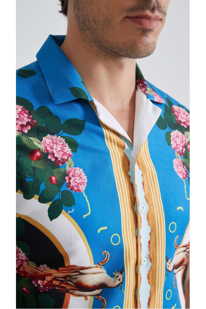 Patterned sleeveless shirt comfort fit