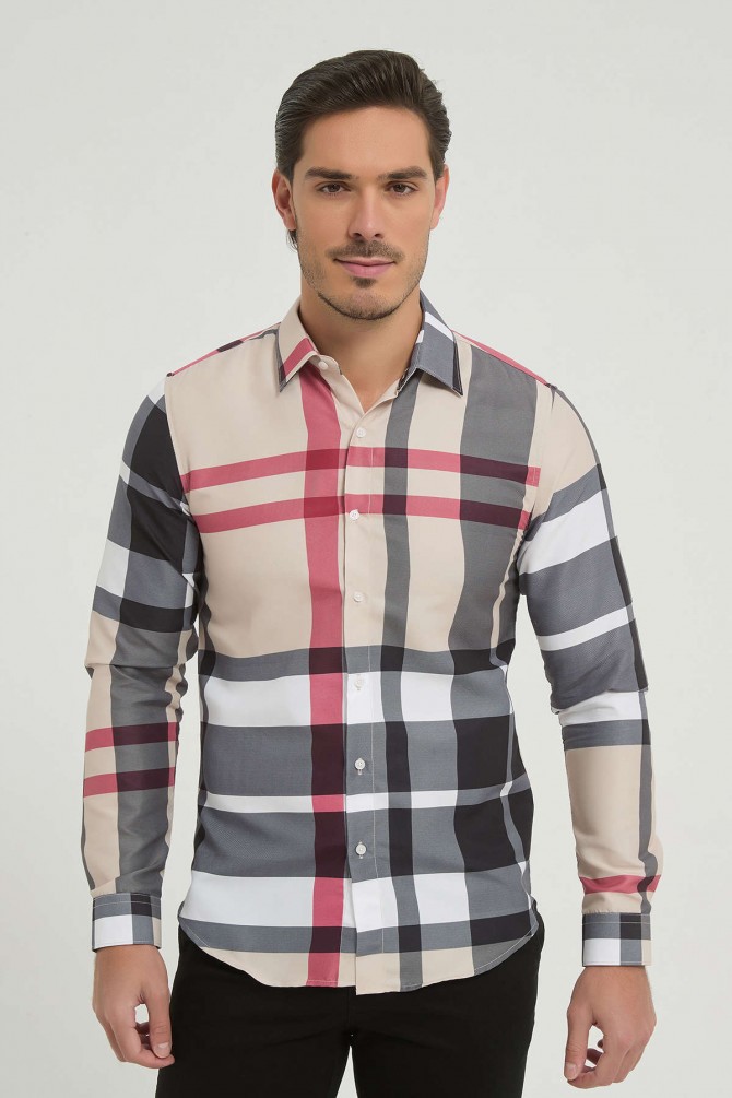Chemise carreaux tartan coupe slim