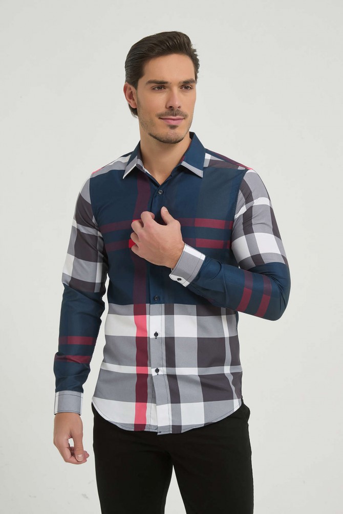 Chemise carreaux tartan coupe slim