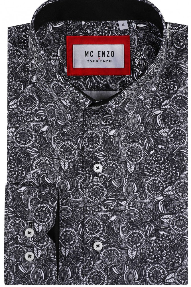 Patterned shirt in slim fit - Black