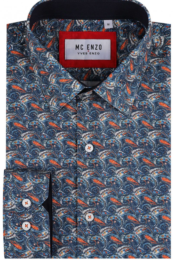 Patterned shirt in slim fit - Blue