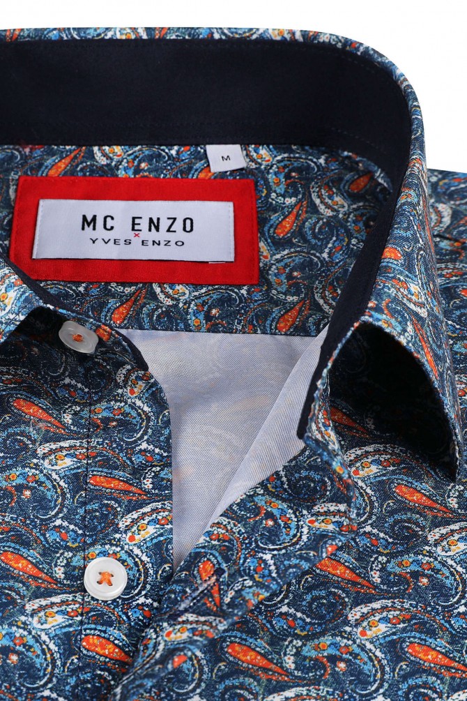 Patterned shirt in slim fit - Blue
