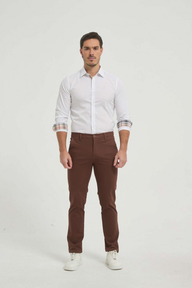 Chino trouser comfort fit - Brown
