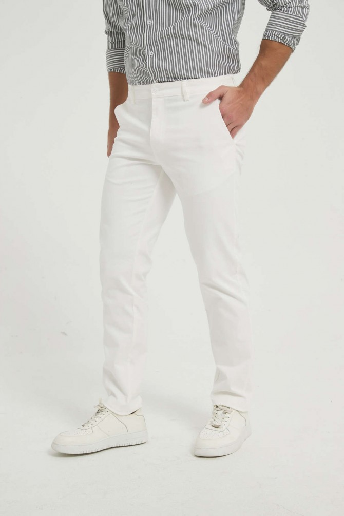 Pantalon chino coupe confort - Blanc
