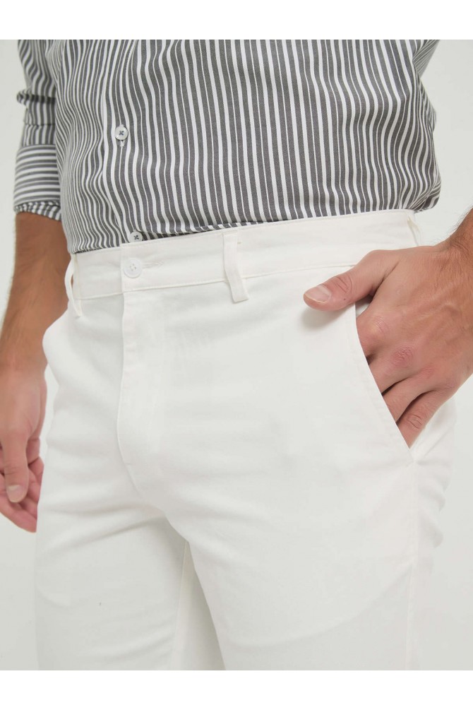 Pantalon chino coupe confort - Blanc