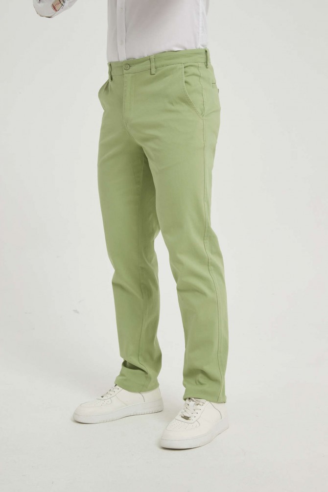 Pantalon chino coupe confort - Vert sauge