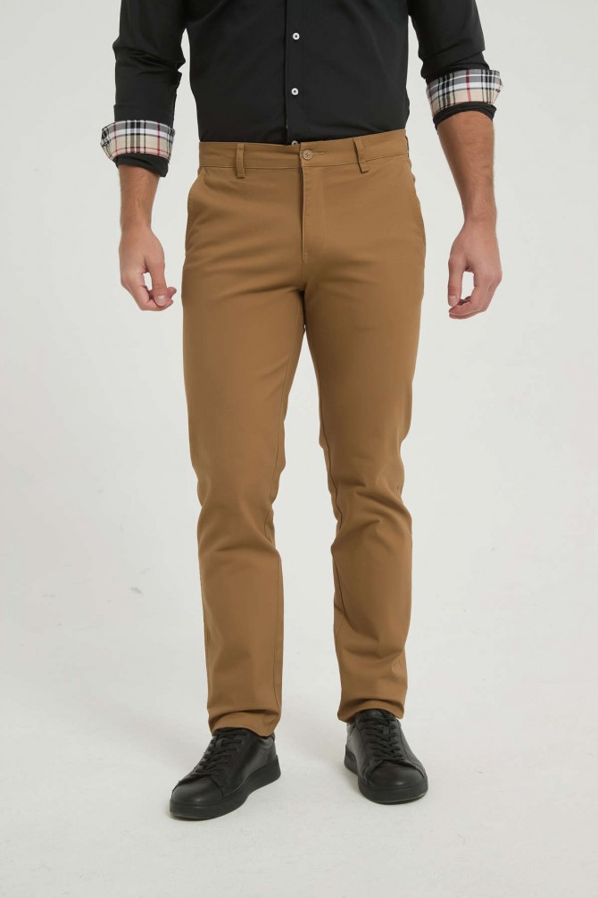 Pantalon chino coupe confort - Camel