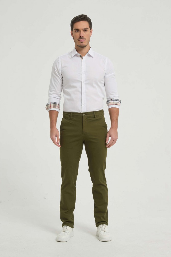 Chino trouser comfort fit - Khaki green