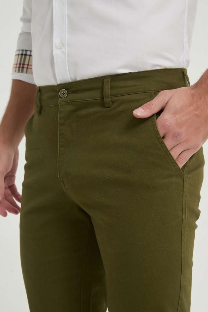 Chino trouser comfort fit - Khaki green