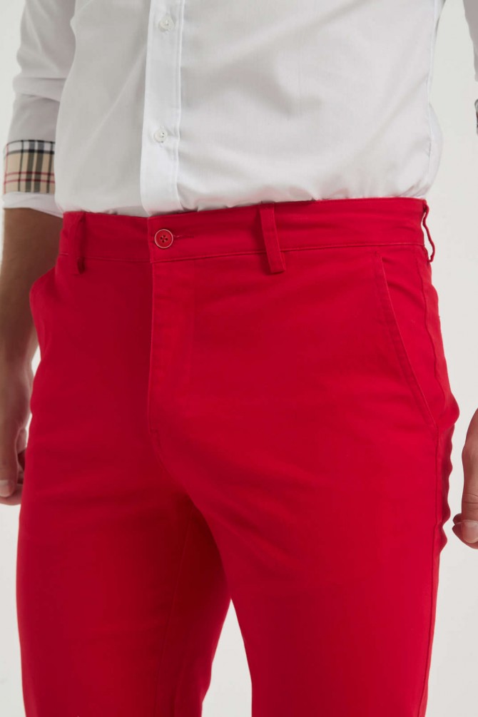 Chino trouser comfort fit- Red