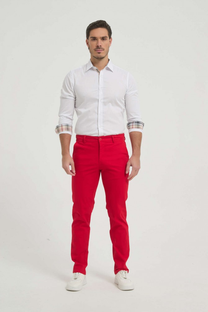 Chino trouser comfort fit- Red