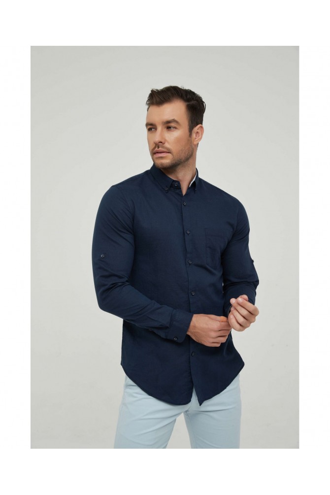 Chemise pur lin coupe ajustée- Leo