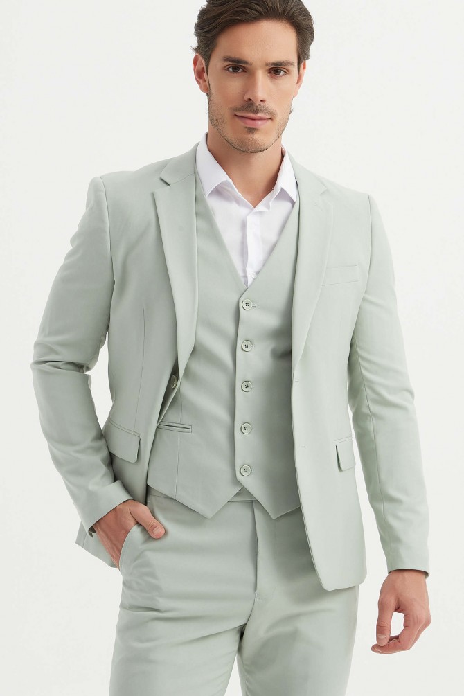 3 pieces suit in sage green