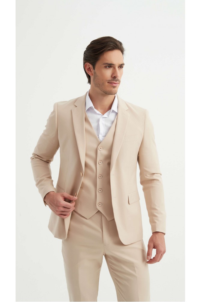 Costume 3 pièces en beige