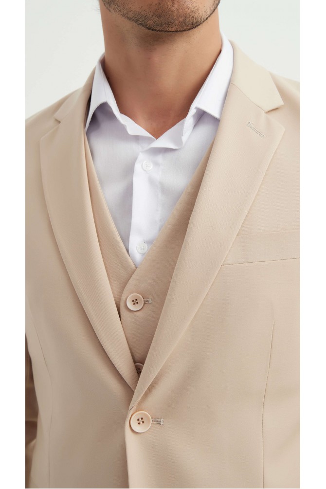 Costume 3 pièces en beige