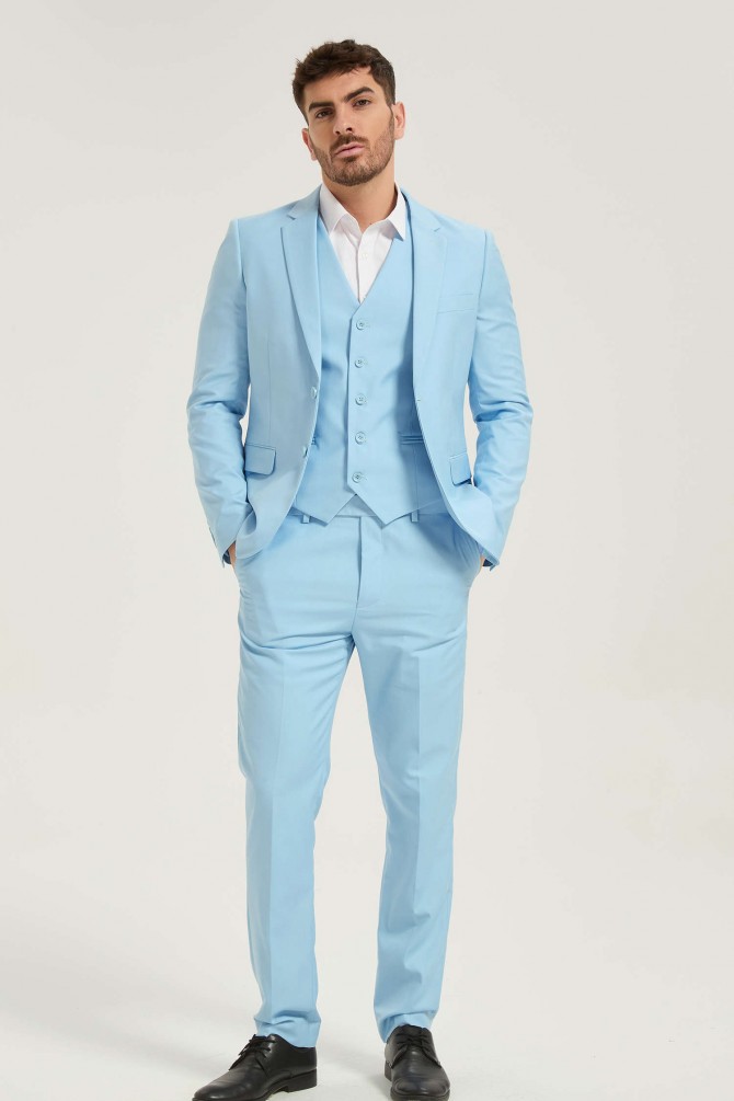 3 pieces suit in sky blue