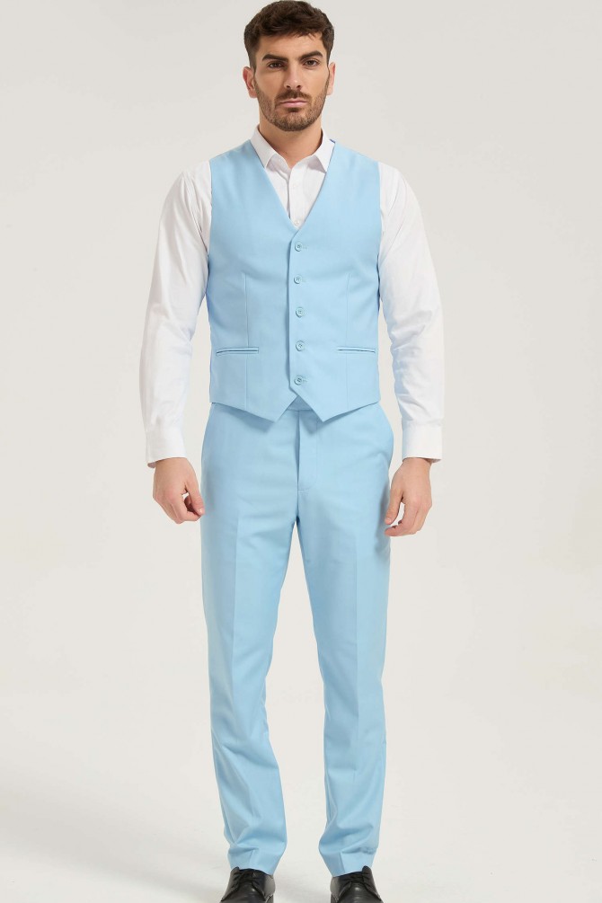 3 pieces suit in sky blue