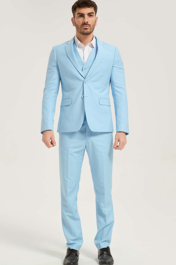 3 pieces suit in sky blue