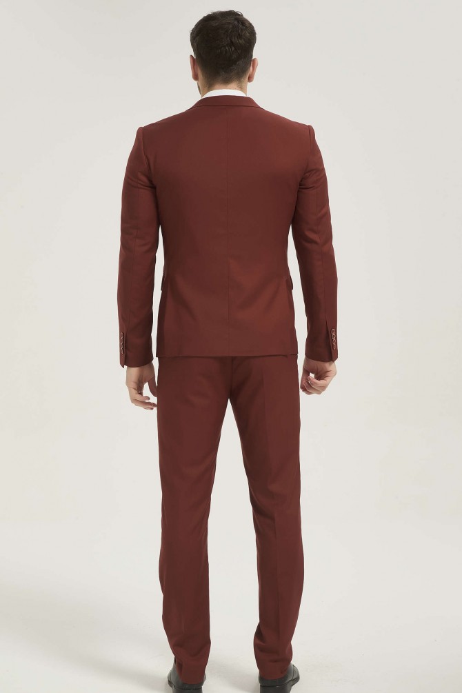 3 pieces suit in terracotta