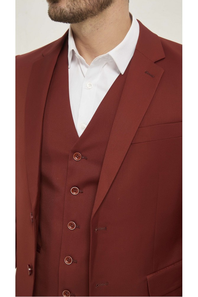 Costume 3 pièces en terracotta