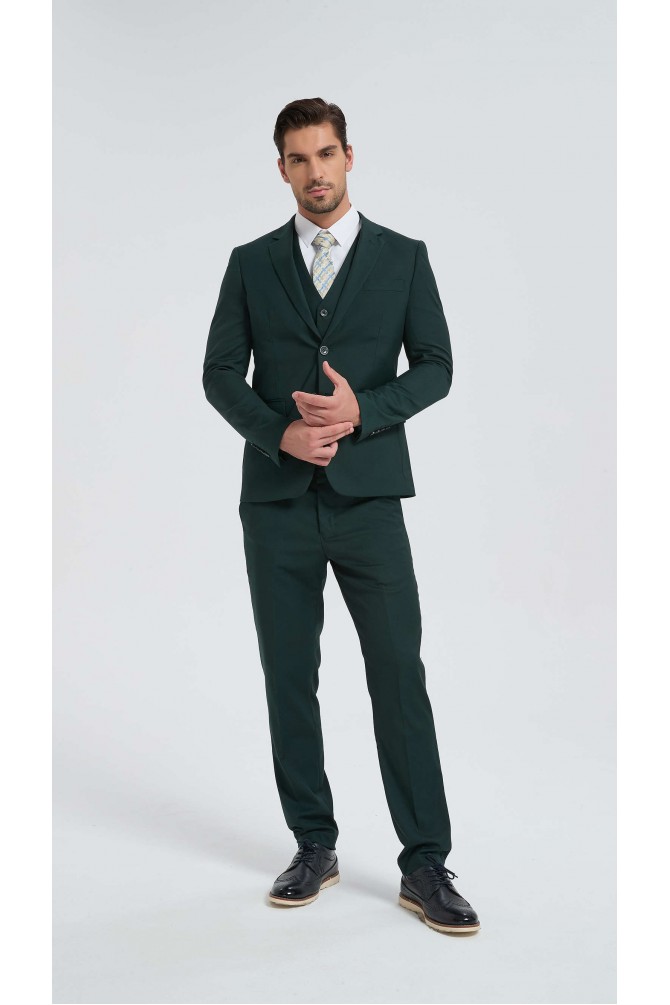 Costume 3 pièces en vert bouteille