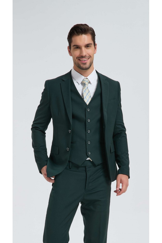 Costume 3 pièces en vert bouteille