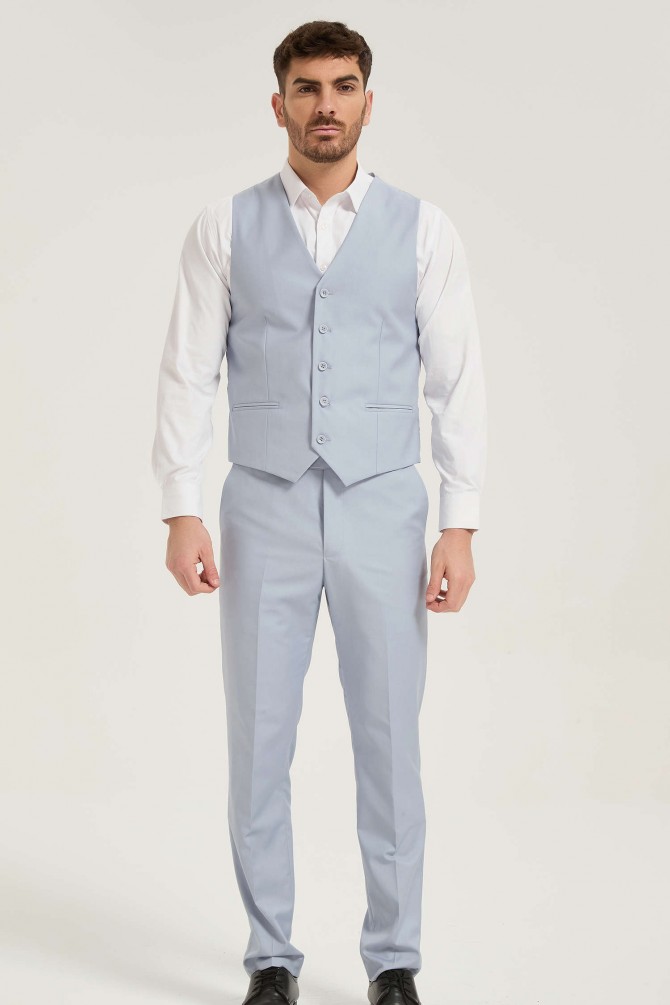 3 pieces suit in pearl grey