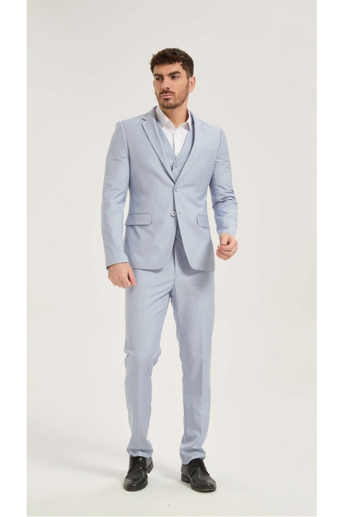 Costume 3 pièces en gris perle