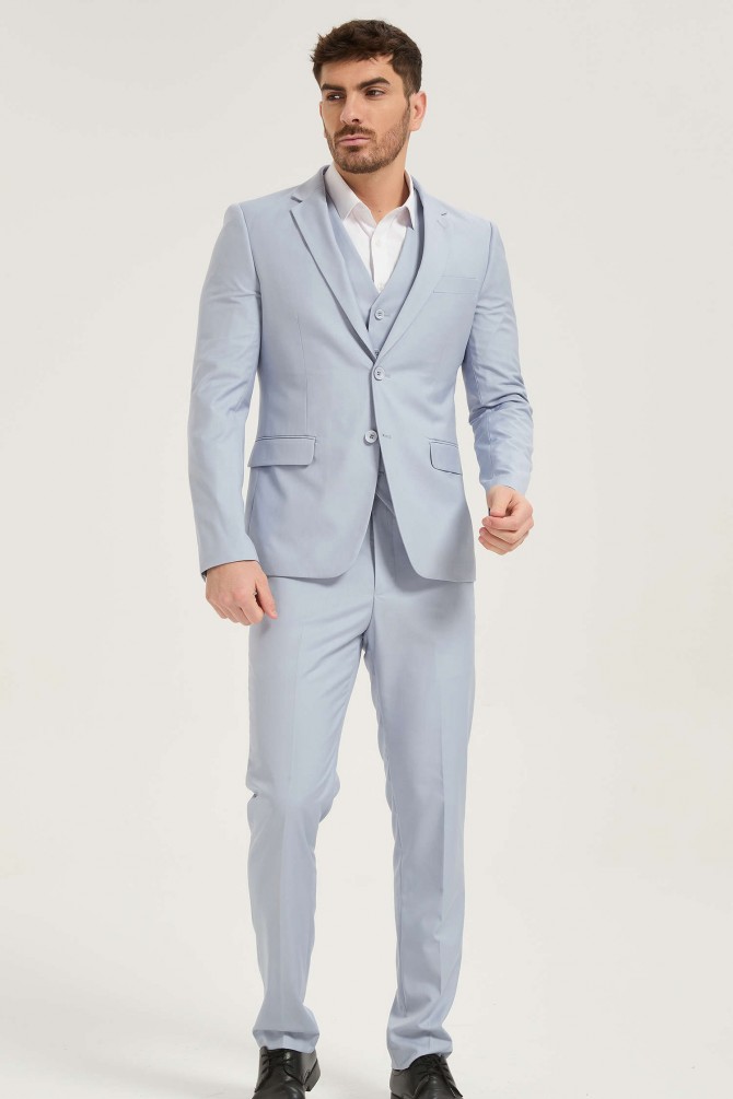 3 pieces suit in pearl grey