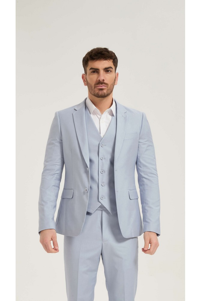 Costume 3 pièces en gris perle