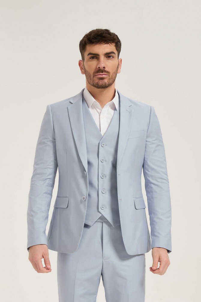 3 pieces suit in pearl grey