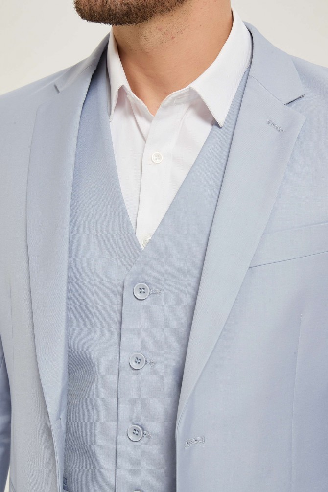 3 pieces suit in pearl grey