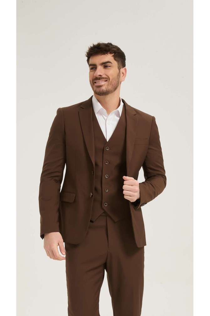 Costume 3 pièces en marron