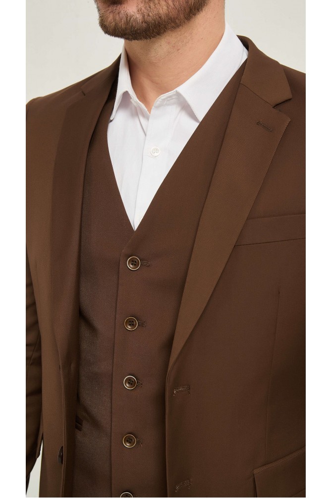 Costume 3 pièces en marron