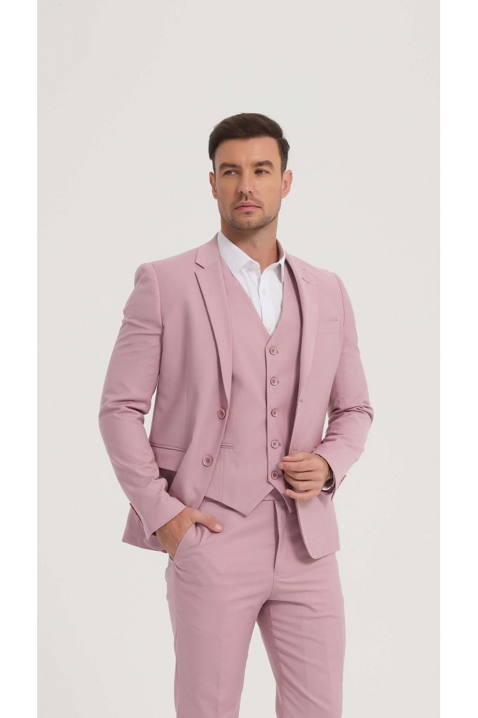 Costume 3 pièces en vieux rose