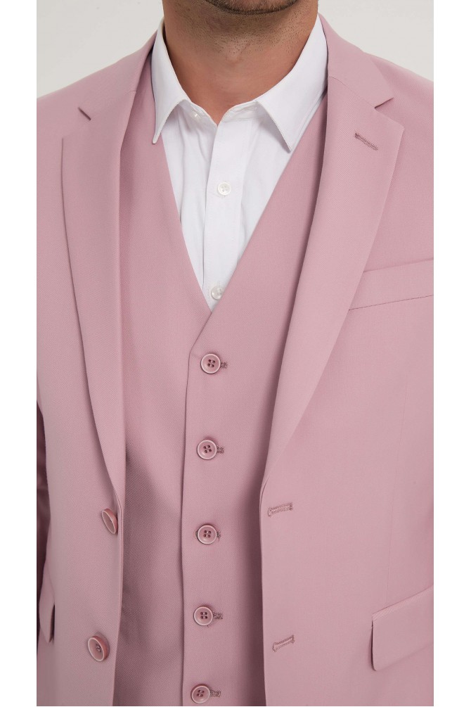 Costume 3 pièces en vieux rose