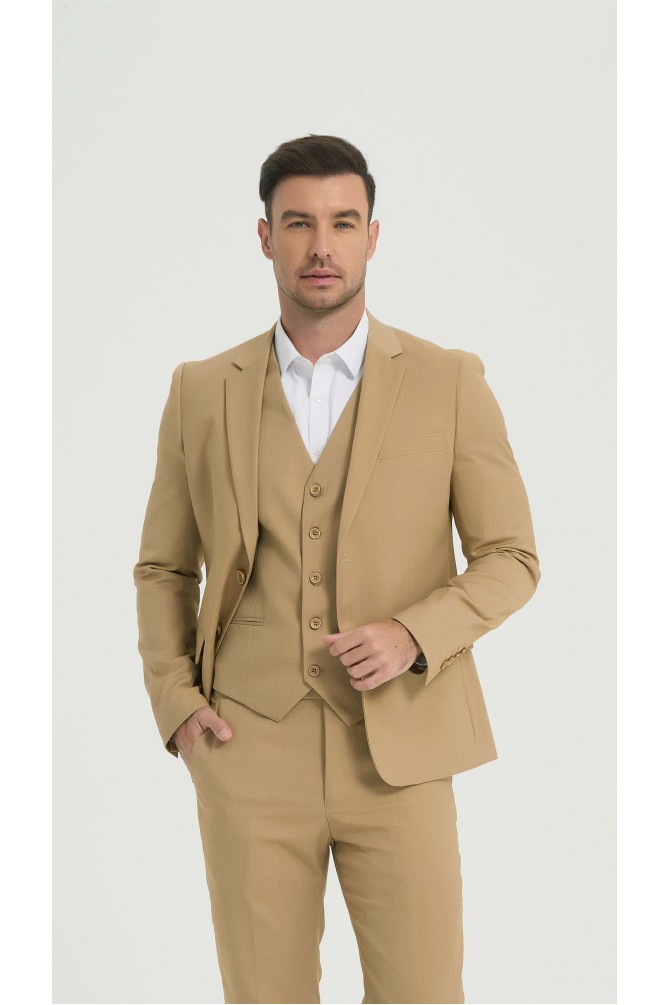 Costume 3 pièces en champagne