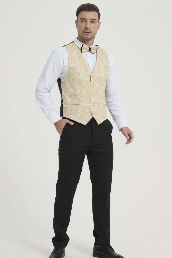 3 pieces patterned tuxedo in beige