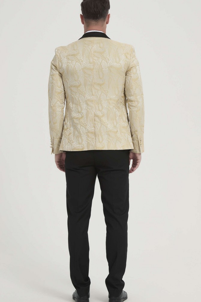 3 pieces patterned tuxedo in beige